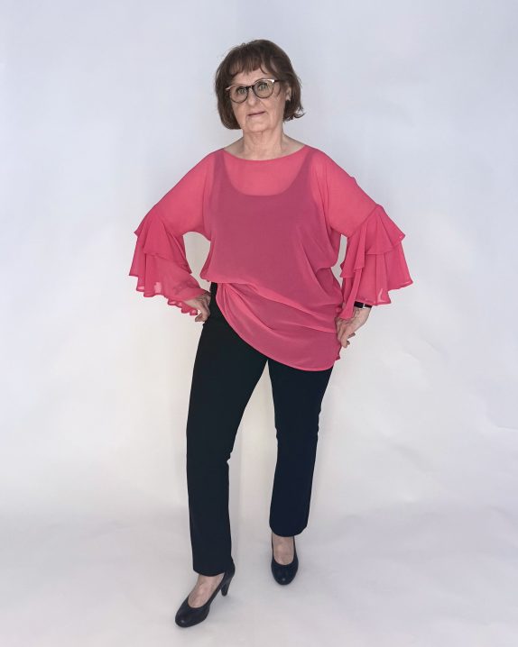 Frillahihainen paita, pinkki